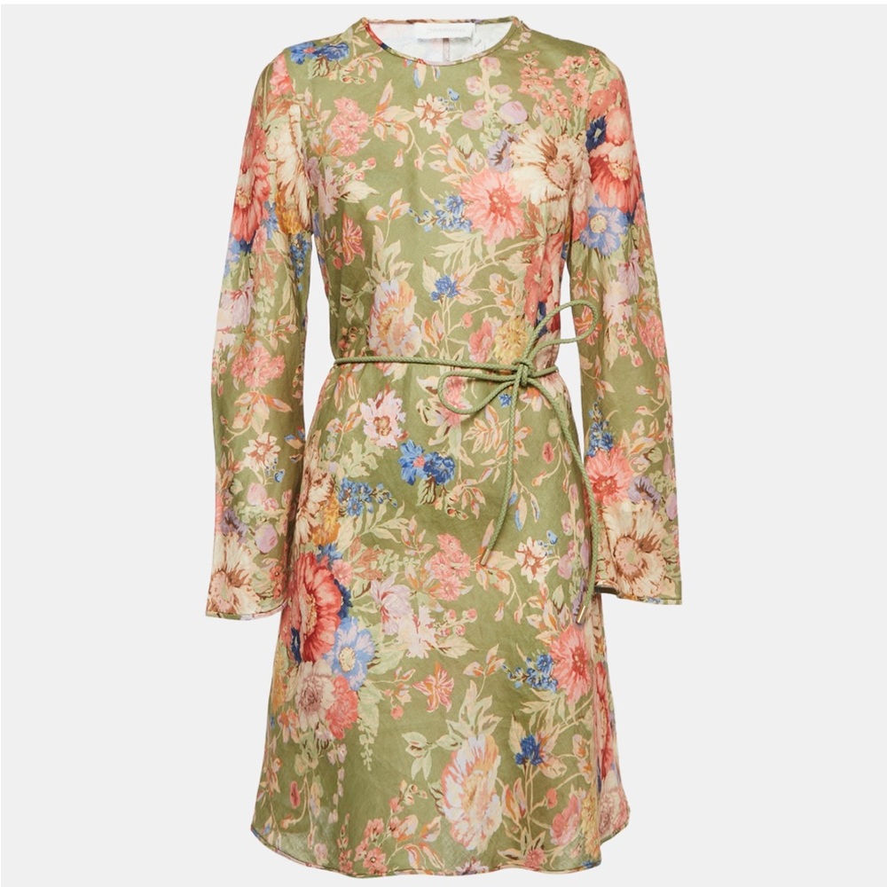 Zimmermann Green Floral Print
Linen August Bias Mini Dress size OP - Picture 2 of 10